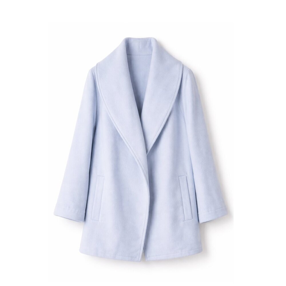 Banana Republic Davenport Blue Women's Shawl Collar Cape Coat - S
